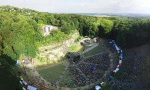 Rock festival na górze św annyy z drona